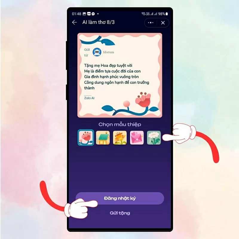 Chọn mẫu thiệp yêu thích Chọn mẫu thiệp yêu thích