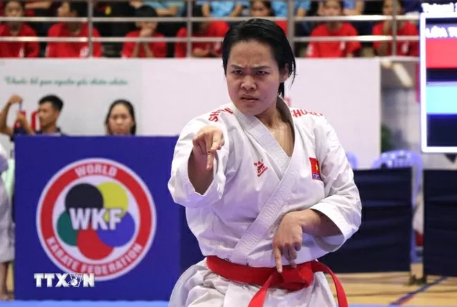 Vận động viên Nguyễn Ngọc Trâm. (Ảnh: Tường Quân - TTXVN)