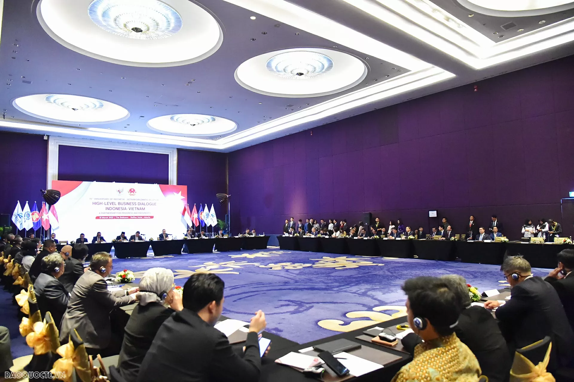 Sáng 10/3, tại thủ đô Jakarta, Tổng Bí thư Tô Lâm đã dự Tọa đàm doanh nghiệp 'Việt Nam và Indonesia: Quan hệ đối tác vì sự tiến bộ và thịnh vượng'. (Ảnh: Tuấn Anh)