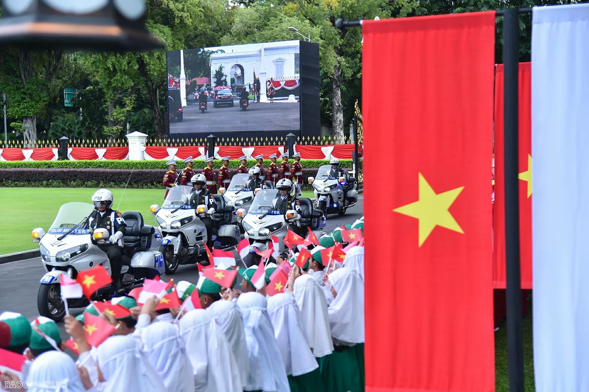 Toàn cảnh lễ đón chính thức Tổng Bí thư Tô Lâm và Phu nhân thăm cấp Nhà nước Indonesia