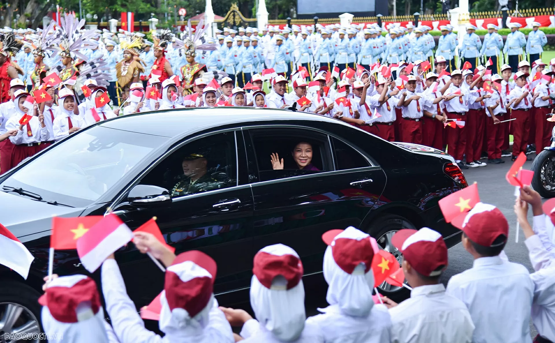 Toàn cảnh lễ đón chính thức Tổng Bí thư Tô Lâm và Phu nhân thăm cấp Nhà nước Indonesia