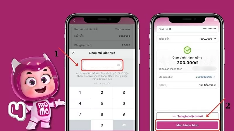 Nhập mật khẩu và mã xác thực