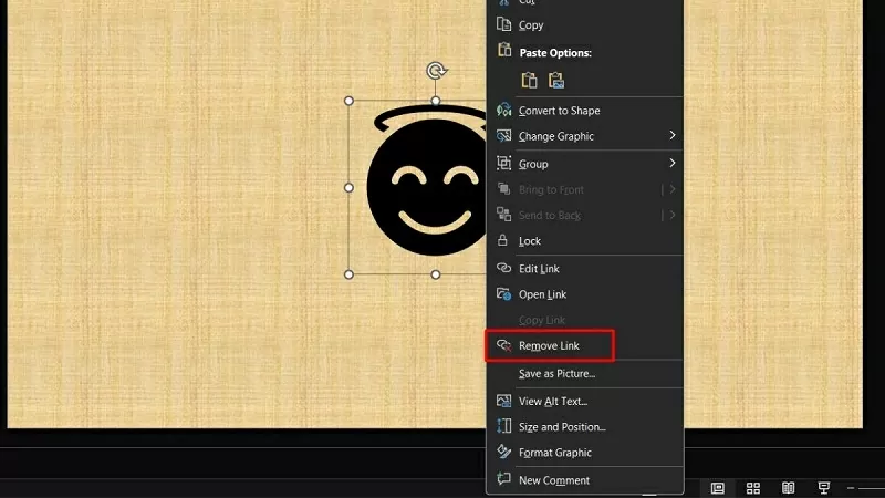 Bấm vào Remove Hyperlink Bấm vào Remove Hyperlink