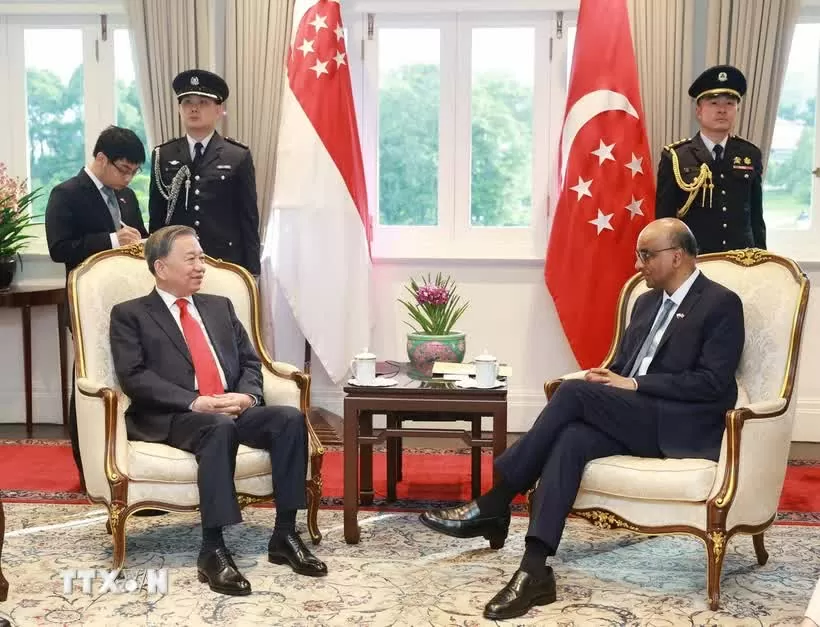 Tổng Bí thư Tô Lâm hội kiến Tổng thống Singapore Tharman Shanmugaratnam