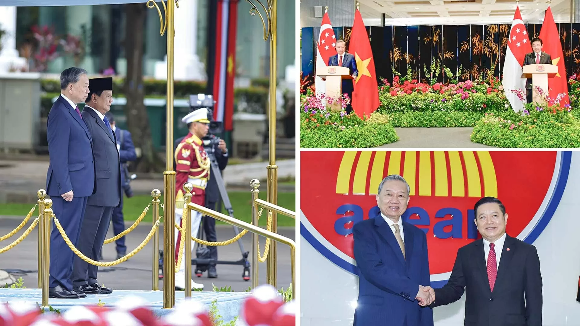 Chuyến thăm của Tổng Bí thư Tô Lâm tới Ban thư ký ASEAN, Indonesia và Singapore thành công tốt đẹp. Chuyến thăm của Tổng Bí thư Tô Lâm tới Ban thư ký ASEAN, Indonesia và Singapore thành công tốt đẹp.