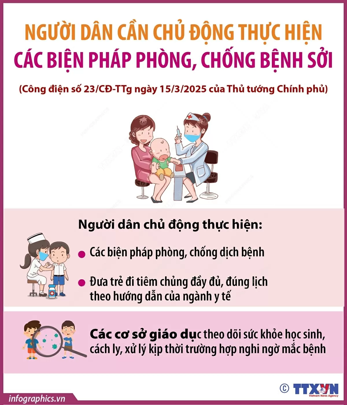 Đẩy nhanh tiêm chủng vaccine phòng, chống bệnh sởi