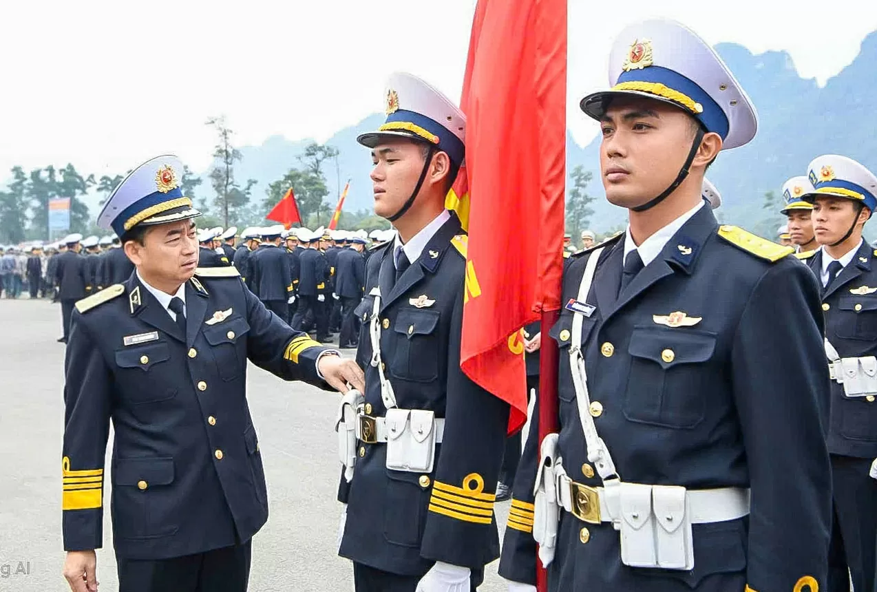 Phấn đấu, rèn luyện hoàn chỉnh kỹ thuật điều lệnh thể hiện được sức mạnh của quân đội