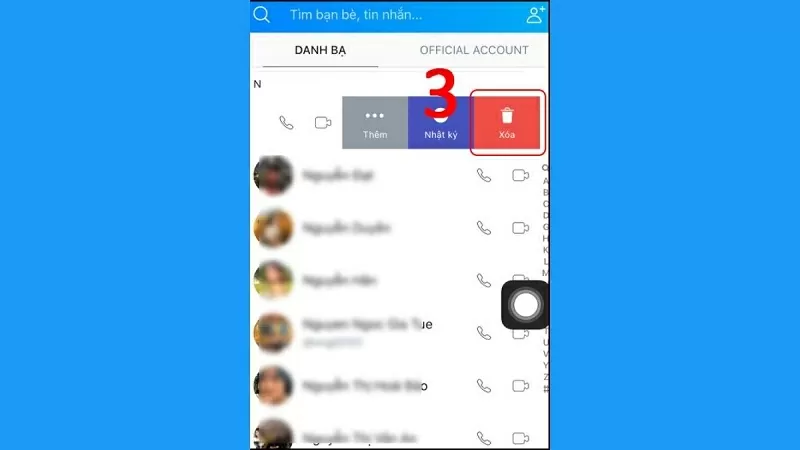 Tìm người bạn muốn xóa