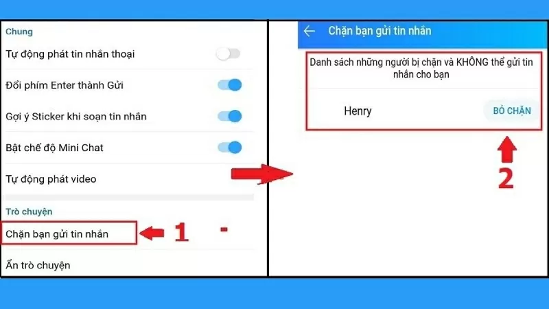 Nhấn vào nút Bỏ chặn Nhấn vào nút Bỏ chặn