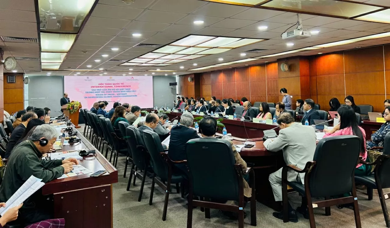 Toàn cảnh Hội thảo khoa học quốc tế “Vai trò của Ấn Độ và Việt Nam trong hợp tác phát triển Nam bán cầu” ngày 19/3/2025. Toàn cảnh Hội thảo khoa học quốc tế “Vai trò của Ấn Độ và Việt Nam trong hợp tác phát triển Nam bán cầu” ngày 19/3/2025.