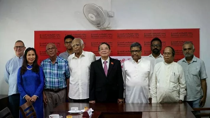 Phó Chủ tịch Quốc hội Nguyễn Đức Hải làm việc với Tổng Bí thư Weerasinghe Geeganage và Ban lãnh đạo Đảng Cộng sản Sri Lanka. (Nguồn: VOV)