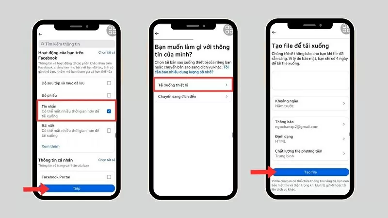 Nhấn vào nủt Tạo file Nhấn vào nủt Tạo file