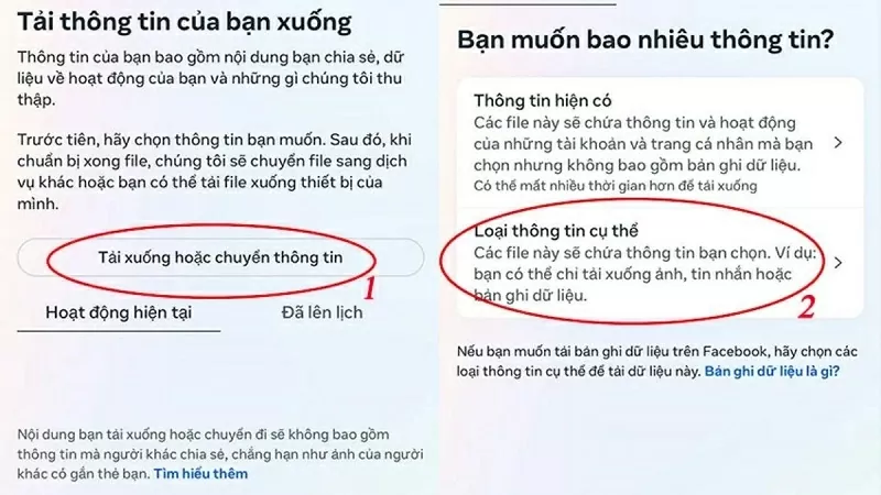Chọn Loại thông tin cụ thể