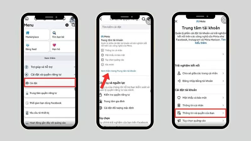 Mở ứng dụng Facebook lên và chọn vào Cài đặt