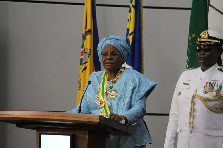 Bà Netumbo Nandi-Ndaitwah đã chính thức tuyên thệ nhậm chức, trở thành nữ Tổng thống đầu tiên của Namibia, ngày 21/3/2025. (Nguồn: Tân Hoa xã)