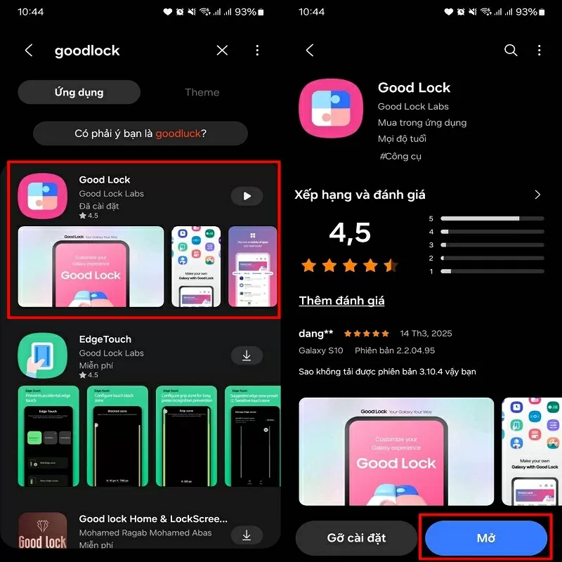Mở ứng dụng Good Lock