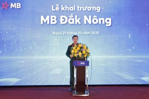 ông Lưu Trung Thái, Chủ tịch HĐQT MB phát biểu tại Lễ khai trương.
