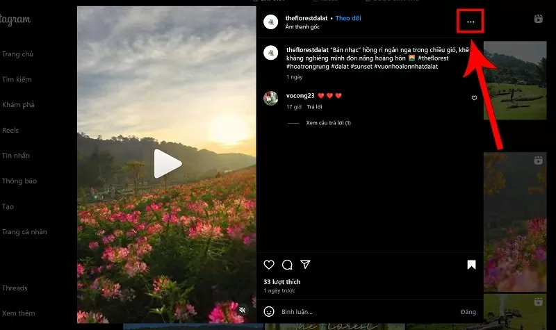 Chọn vào 1 video Reels Instagram muốn tải về máy Chọn vào 1 video Reels Instagram muốn tải về máy