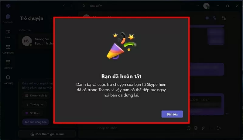 Hoàn tất quá trình đồng bộ Hoàn tất quá trình đồng bộ