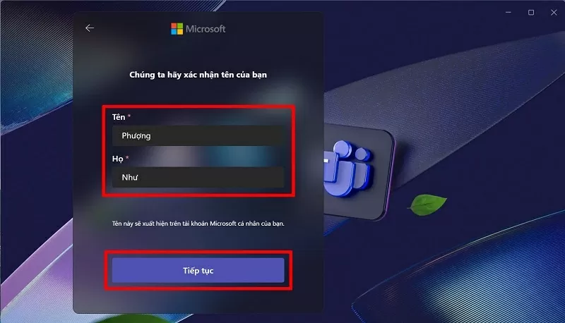 Xác minh họ tên hiển thị Xác minh họ tên hiển thị