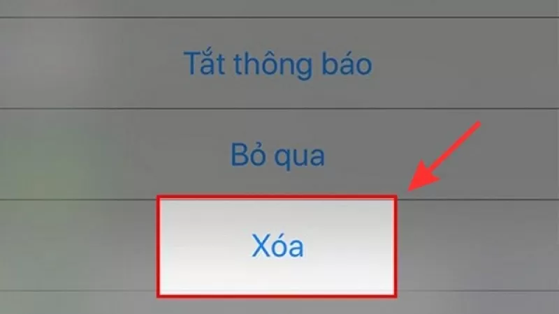 Xác nhận Xóa là hoàn tất