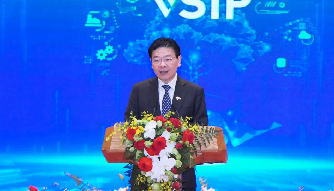 Thủ tướng Singapore Lawrence Wong bày tỏ vui mừng chứng kiến lễ khởi công xây dựng VSIP Thái Bình.(Ảnh:Thành Long) Thủ tướng Singapore Lawrence Wong bày tỏ vui mừng chứng kiến lễ khởi công xây dựng VSIP Thái Bình.(Ảnh:Thành Long)