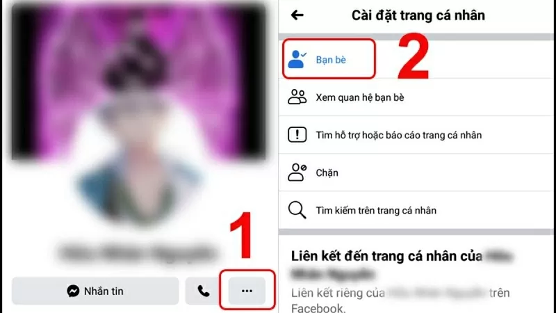 Nhấn vào dấu ba chấm và chọn mục Bạn bè
