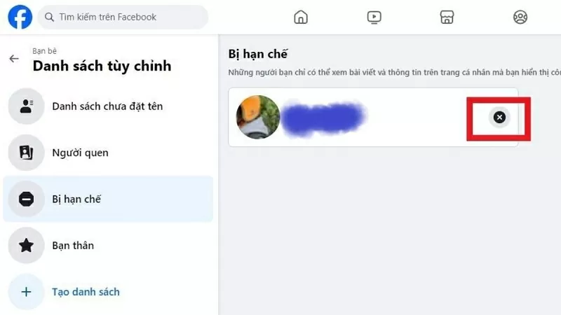 Nhấn dấu X để bỏ hạn chế Nhấn dấu X để bỏ hạn chế