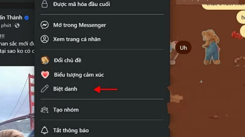 Chọn mục Biệt danh Chọn mục Biệt danh