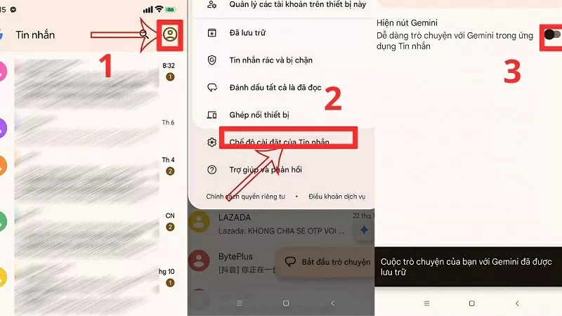 Cách tắt Gemini khỏi ứng dụng tin nhắn trên Android