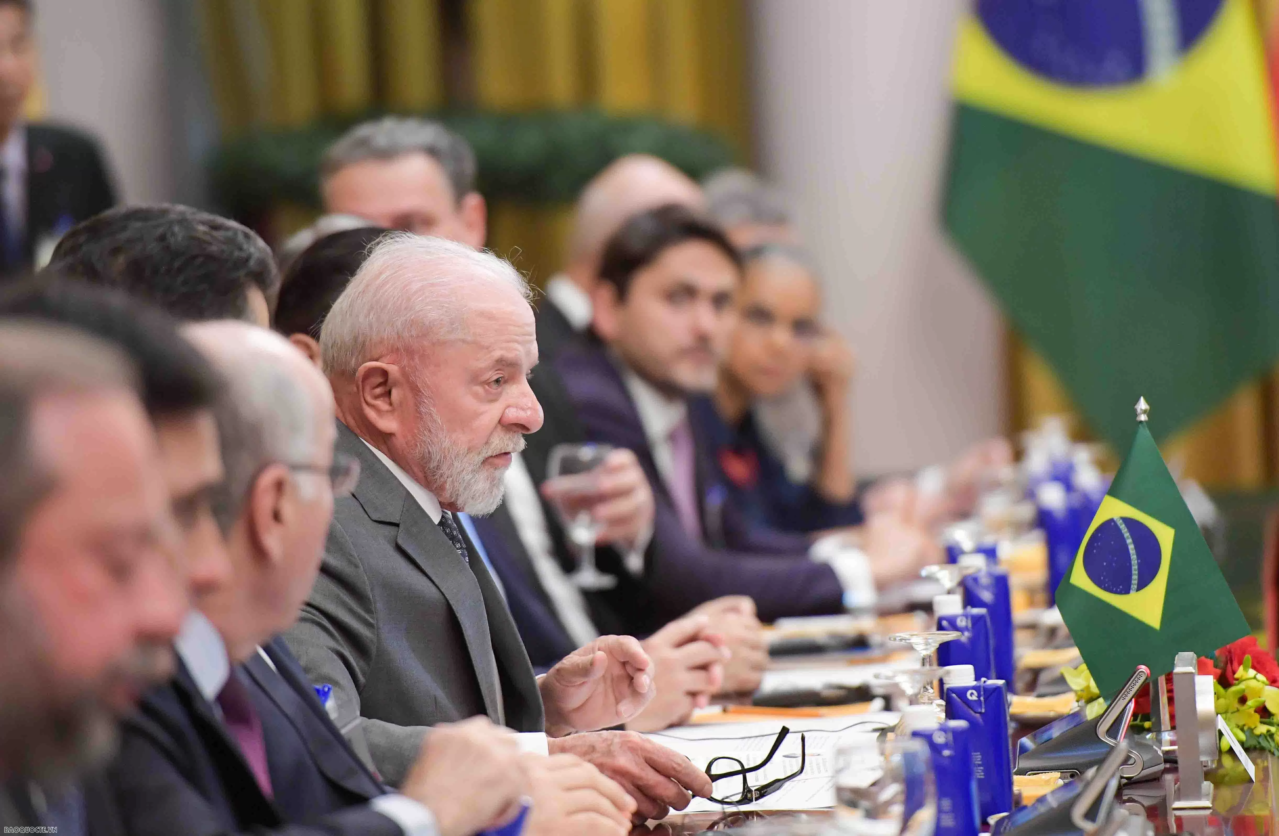 Chủ tịch nước Lương Cường và Tổng thống Brazil hội đàm, ngày 28/3/205. (Ảnh: Nguyễn Hồng)