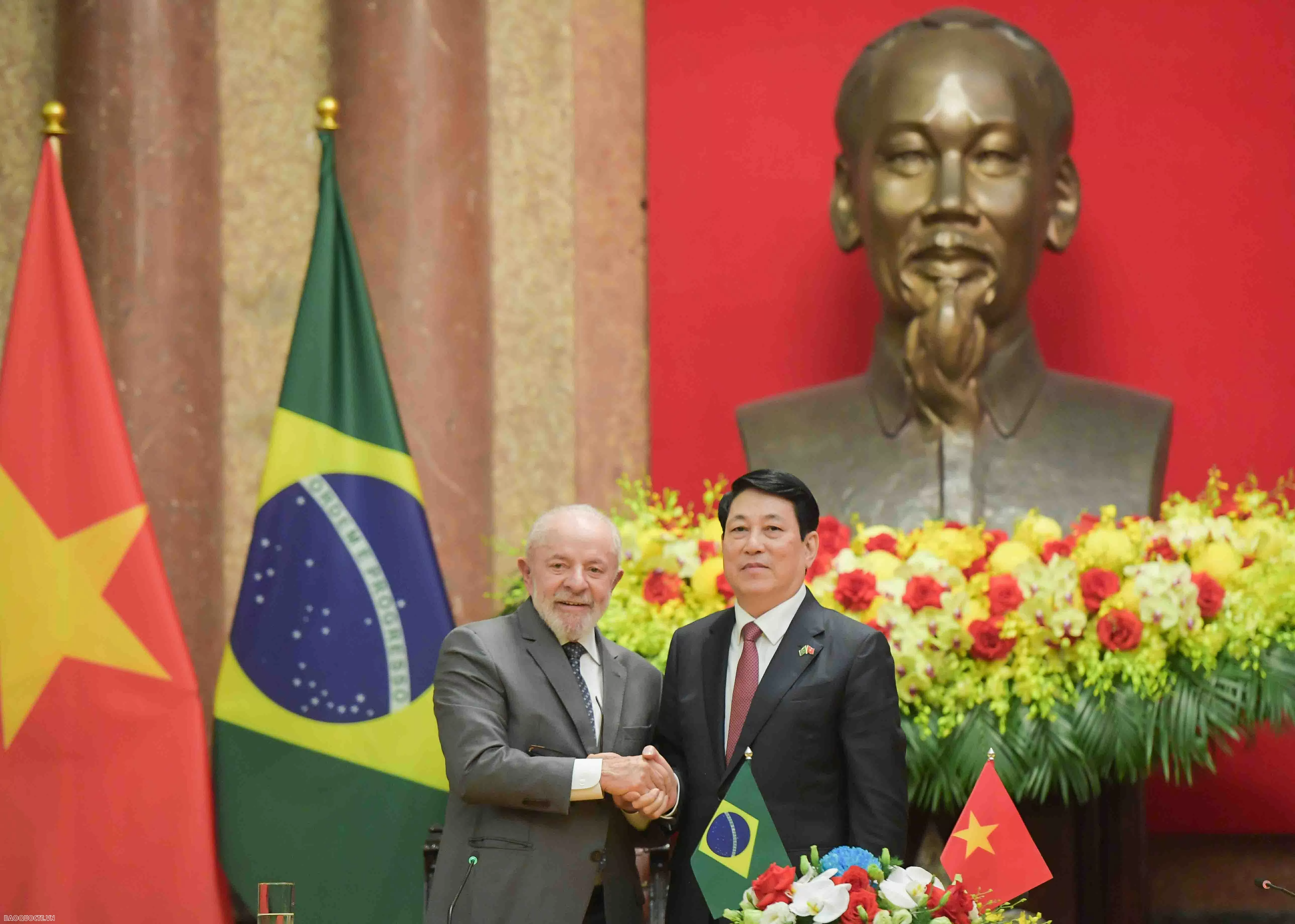 Chủ tịch nước Lương Cường và Tổng thống Brazil hội đàm, ngày 28/3/205. (Ảnh: Nguyễn Hồng)