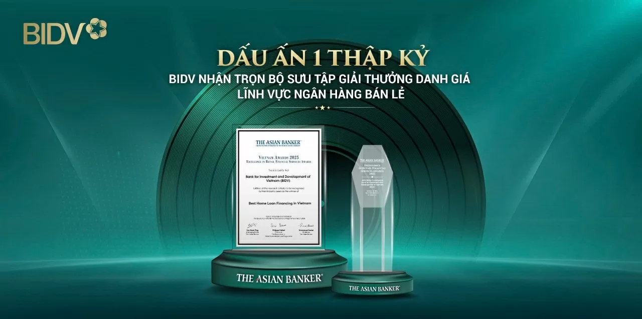 Khẳng định vị thế dẫn đầu, BIDV nhận trọn bộ giải thưởng danh giá từ                    The Asian Banker