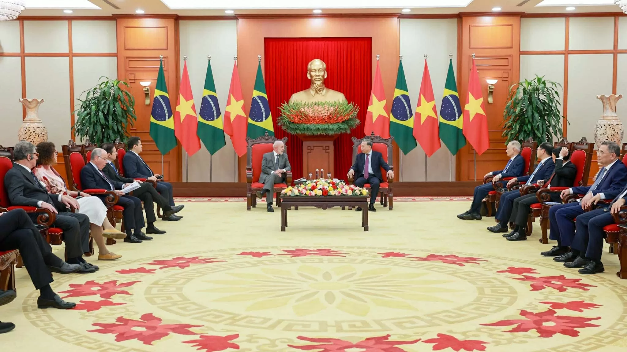 Tổng Bí thư Tô Lâm tiếp Tổng thống Brazil Luiz Inácio Lula da Silva