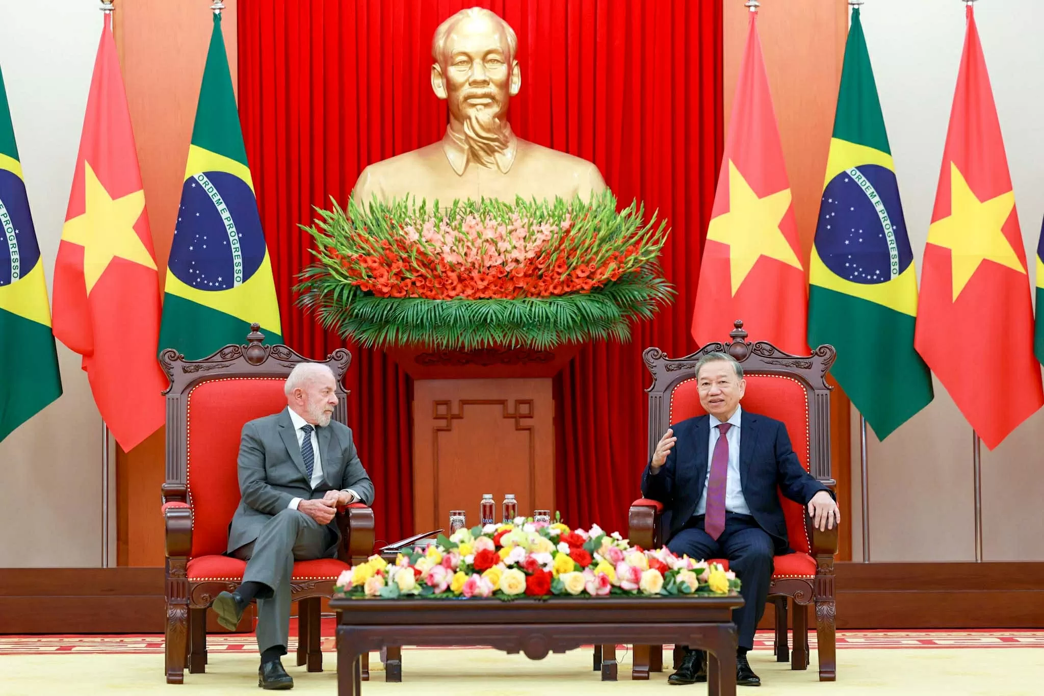 Tổng Bí thư Tô Lâm tiếp Tổng thống Brazil Luiz Inácio Lula da Silva