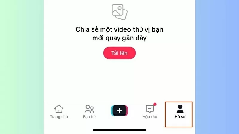 Nhấn vào mục Hồ sơ trên TikTok Nhấn vào mục Hồ sơ trên TikTok