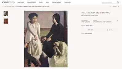 Tranh Nguyễn Gia Trí trên trang của sàn Christie's. (Ảnh chụp màn hình) Tranh Nguyễn Gia Trí trên trang của sàn Christie's. (Ảnh chụp màn hình)