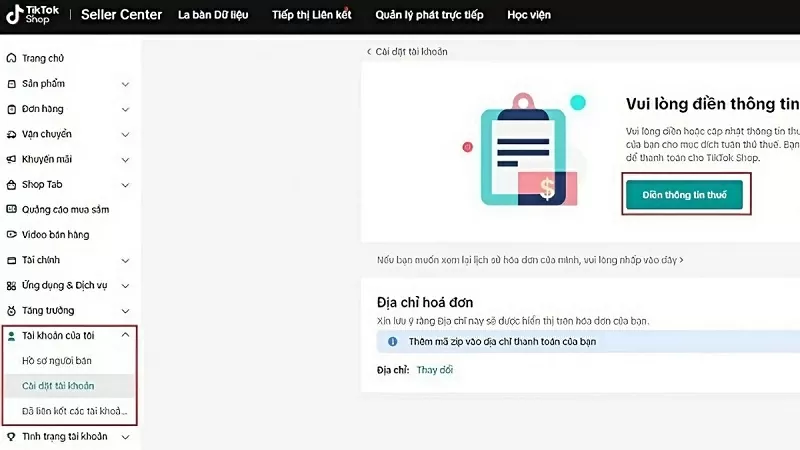 Cách đăng ký Tax Code TikTok trên máy tính