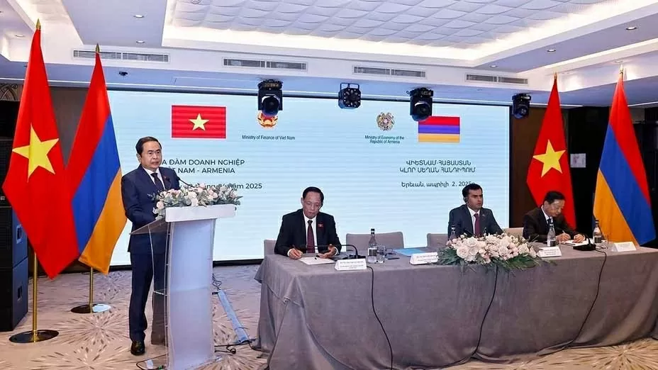 Chủ tịch Quốc hội Trần Thanh Mẫn phát biểu tại Tọa đàm. (Nguồn: TTXVN)