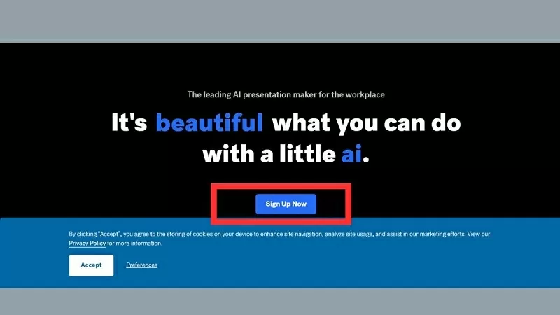Nhấn chọn Sign Up Now
