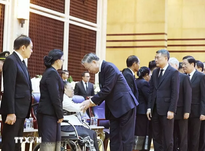 Tổng Bí thư Tô Lâm viếng đồng chí Khamtay Siphandone