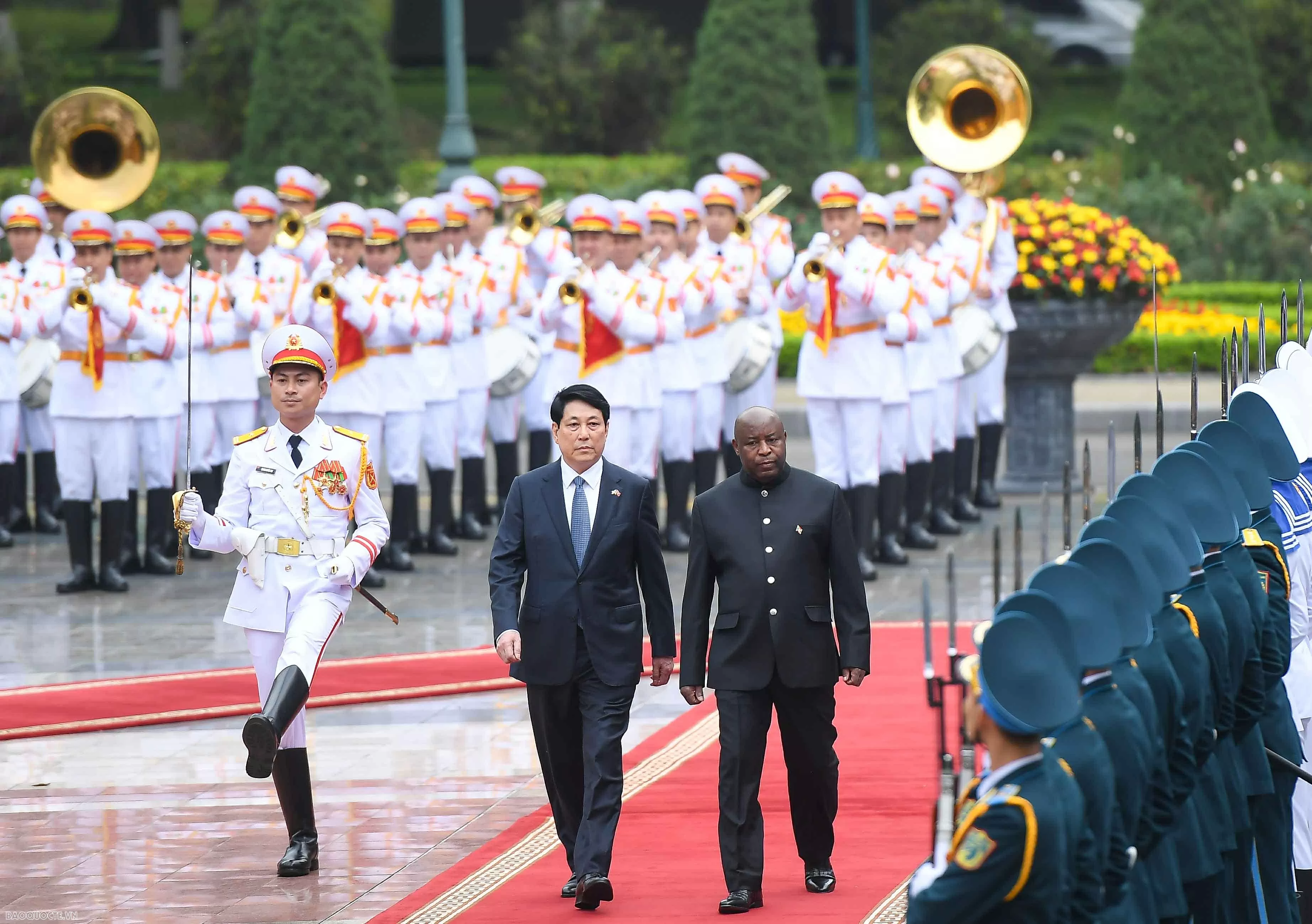 Chủ tịch nước Lương Cường chủ trì lễ đón chính thức Tổng thống Burundi