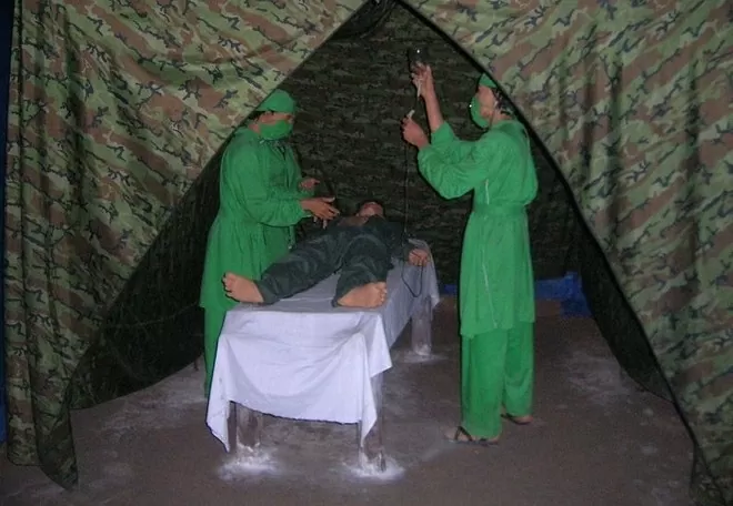 Hầm giải phẩu. (Ảnh: Khu Di tích lịch sử địa đạo Củ Chi) Hầm giải phẩu. (Ảnh: Khu Di tích lịch sử địa đạo Củ Chi)