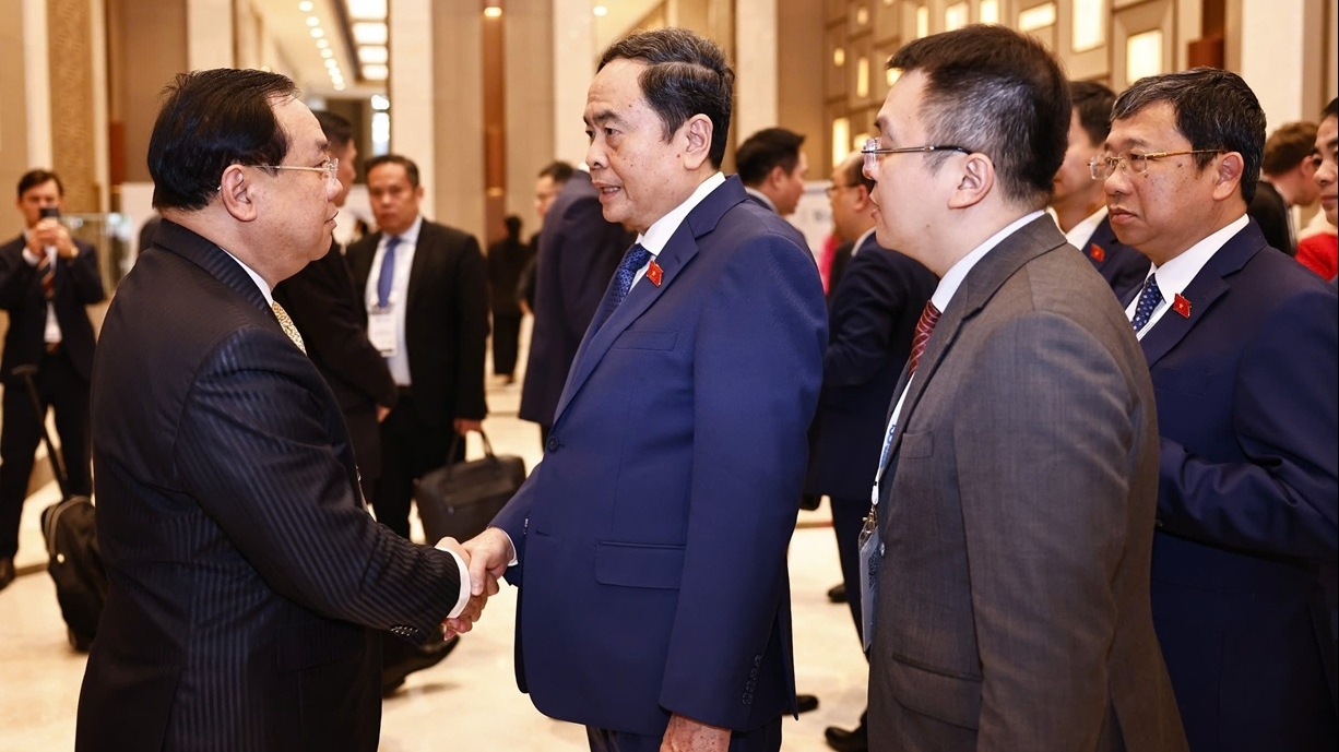 Chủ tịch Quốc hội Trần Thanh Mẫn tiếp Chủ nhiệm Ủy ban Đối ngoại Quốc hội Lào Sanya Praseuth