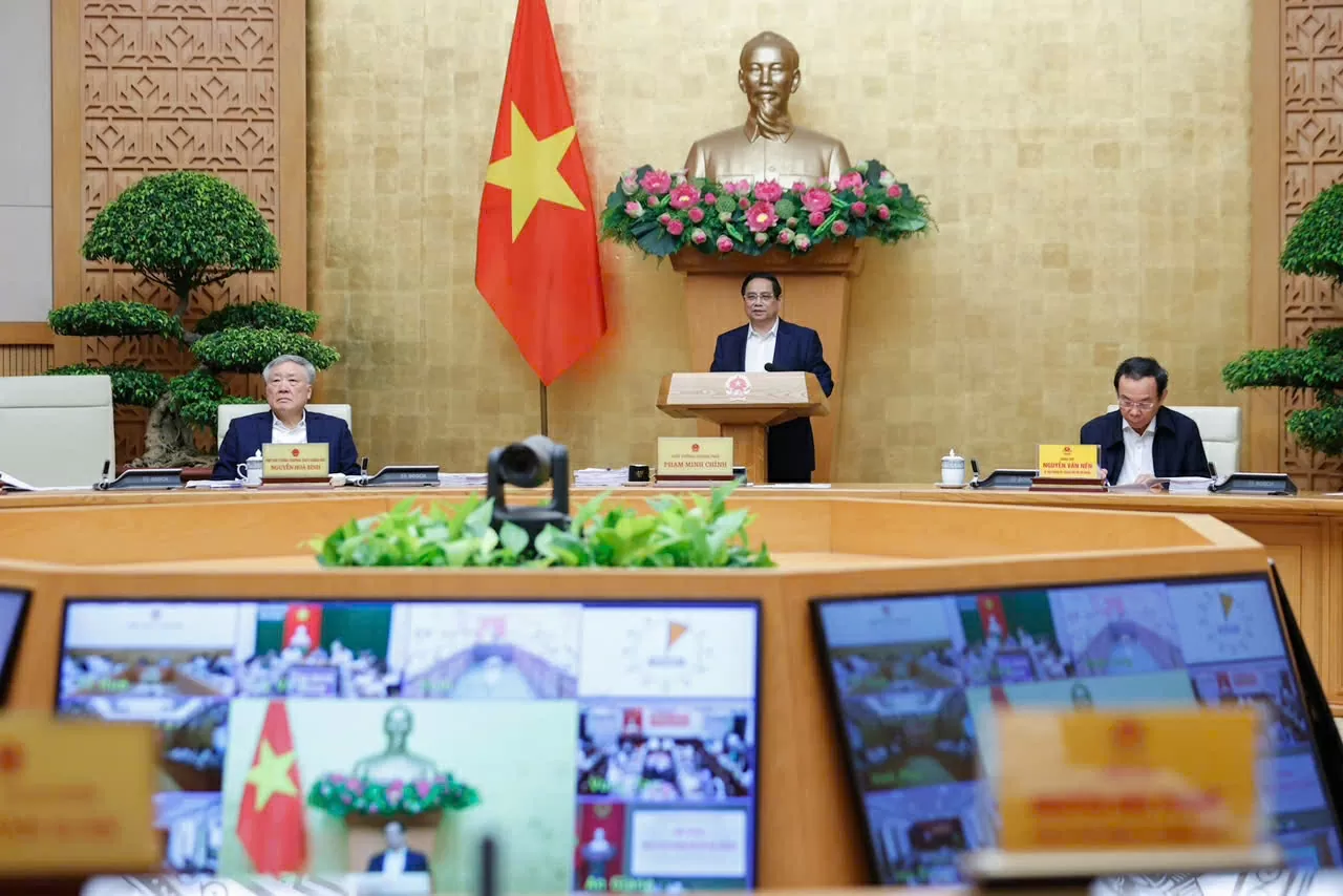 Thủ tướng Phạm Minh Chính chủ trì phiên họp Chính phủ thường kỳ tháng 3/2025. (Nguồn: VGP)