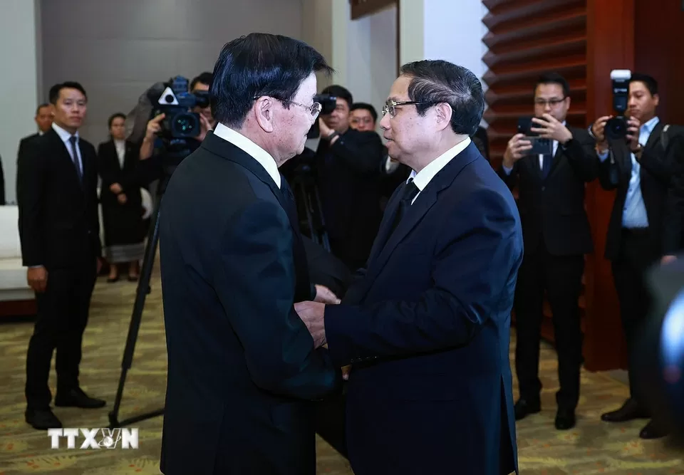 Thủ tướng Phạm Minh Chính dự Lễ truy điệu đồng chí Khamtay Siphandone và gặp gỡ lãnh đạo cấp cao Lào
