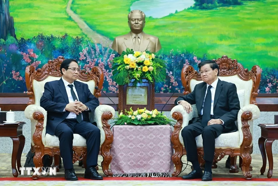 Thủ tướng Phạm Minh Chính dự Lễ truy điệu đồng chí Khamtay Siphandone và gặp gỡ lãnh đạo cấp cao Lào