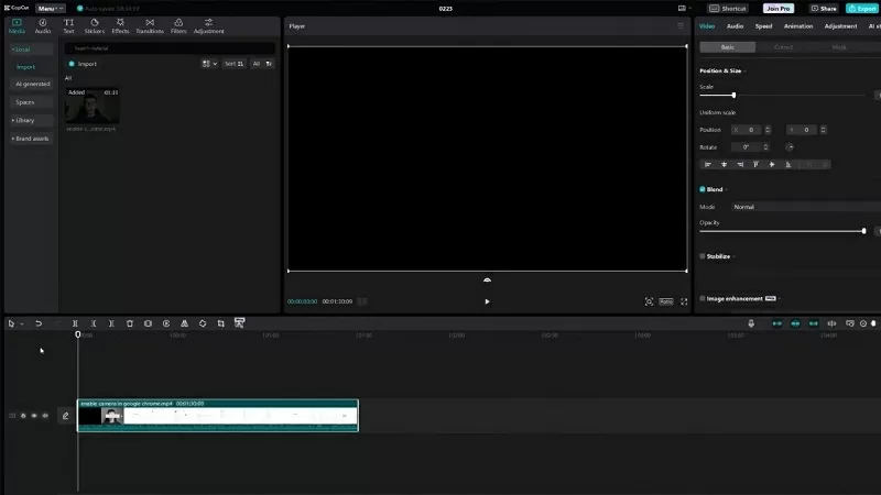Mở Capcut và thêm video Mở Capcut và thêm video