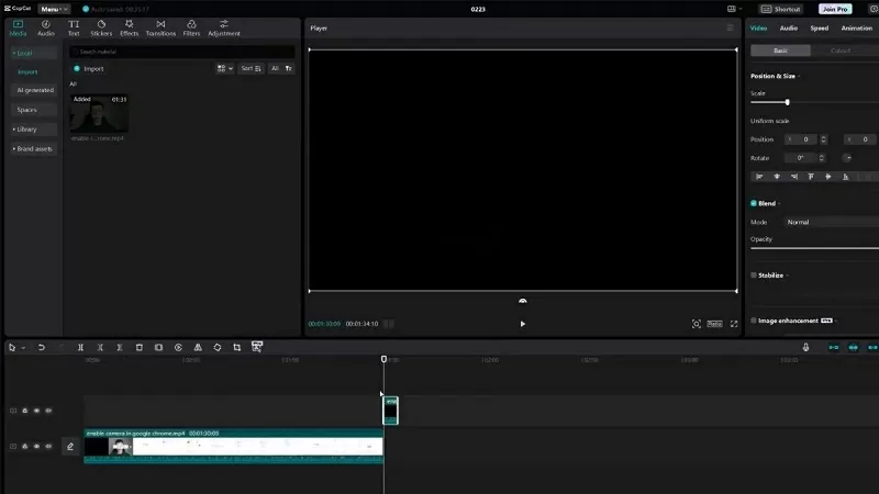 Chọn chỗ đặt phần video sao chép rồi paste
