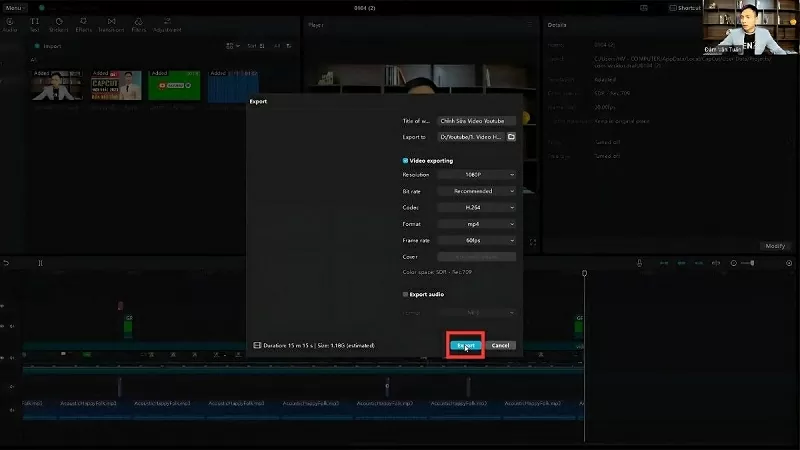 Xuất video sau khi chỉnh sửa